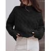 ZESICA Women’s Sweaters 2026 Fall Winter Long Sleeve Mock Neck Solid Color Casual Loose Chunky Pullover Sweater(Black)