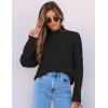 ZESICA Women’s Sweaters 2026 Fall Winter Long Sleeve Mock Neck Solid Color Casual Loose Chunky Pullover Sweater(Black)