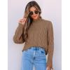 ZESICA Women’s Sweaters 2026 Fall Winter Long Sleeve Mock Neck Solid Color Casual Loose Chunky Pullover Sweater(Clay)