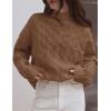 ZESICA Women’s Sweaters 2026 Fall Winter Long Sleeve Mock Neck Solid Color Casual Loose Chunky Pullover Sweater(Clay)