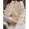 ZESICA Women’s Sweaters 2026 Fall Winter Long Sleeve Mock Neck Solid Color Casual Loose Chunky Pullover Sweater(Cream)