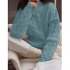 ZESICA Women’s Sweaters 2026 Fall Winter Long Sleeve Mock Neck Solid Color Casual Loose Chunky Pullover Sweater(Haze Blue)