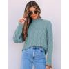 ZESICA Women’s Sweaters 2026 Fall Winter Long Sleeve Mock Neck Solid Color Casual Loose Chunky Pullover Sweater(Haze Blue)