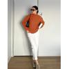 ZESICA Women’s Sweaters 2026 Fall Winter Long Sleeve Mock Neck Solid Color Casual Loose Chunky Pullover Sweater(Orange)