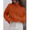 ZESICA Women’s Sweaters 2026 Fall Winter Long Sleeve Mock Neck Solid Color Casual Loose Chunky Pullover Sweater(Orange)