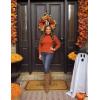 ZESICA Women’s Sweaters 2026 Fall Winter Long Sleeve Mock Neck Solid Color Casual Loose Chunky Pullover Sweater(Orange)