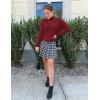 ZESICA Women’s Sweaters 2026 Fall Winter Long Sleeve Mock Neck Solid Color Casual Loose Chunky Pullover Sweater(Red)
