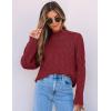 ZESICA Women’s Sweaters 2026 Fall Winter Long Sleeve Mock Neck Solid Color Casual Loose Chunky Pullover Sweater(Red)