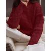 ZESICA Women’s Sweaters 2026 Fall Winter Long Sleeve Mock Neck Solid Color Casual Loose Chunky Pullover Sweater(Red)