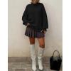 ZESICA Women’s Turtleneck Sweaters Dressy Casual Oversized Long Sleeve Knitted Chunky Pullover Sweater Jumper Tops(Black)