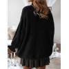 ZESICA Women’s Turtleneck Sweaters Dressy Casual Oversized Long Sleeve Knitted Chunky Pullover Sweater Jumper Tops(Black)