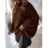 ZESICA Women’s Turtleneck Sweaters Dressy Casual Oversized Long Sleeve Knitted Chunky Pullover Sweater Jumper Tops(Caramel)