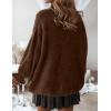 ZESICA Women’s Turtleneck Sweaters Dressy Casual Oversized Long Sleeve Knitted Chunky Pullover Sweater Jumper Tops(Caramel)