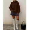 ZESICA Women’s Turtleneck Sweaters Dressy Casual Oversized Long Sleeve Knitted Chunky Pullover Sweater Jumper Tops(Caramel)