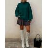 ZESICA Women’s Turtleneck Sweaters Dressy Casual Oversized Long Sleeve Knitted Chunky Pullover Sweater Jumper Tops(Green)