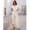 ZESICA Women’s Wide Leg Dress Pants 2026 High Waisted Business Casual Palazzo Pants Work Office Slacks Trousers(Apricot)
