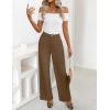 ZESICA Women’s Wide Leg Dress Pants 2026 High Waisted Business Casual Palazzo Pants Work Office Slacks Trousers(Coffee)