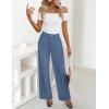ZESICA Women’s Wide Leg Dress Pants 2026 High Waisted Business Casual Palazzo Pants Work Office Slacks Trousers(Dustyblue)