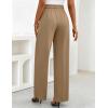 ZESICA Women’s Wide Leg Dress Pants 2026 High Waisted Business Casual Palazzo Pants Work Office Slacks Trousers(Khaki)
