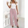 ZESICA Women’s Wide Leg Dress Pants 2026 High Waisted Business Casual Palazzo Pants Work Office Slacks Trousers(Pink)