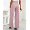 ZESICA Women’s Wide Leg Dress Pants 2026 High Waisted Business Casual Palazzo Pants Work Office Slacks Trousers(Pink)