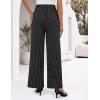 ZESICA Women’s Wide Leg Striped Palazzo Pants 2026 Casual High Waist Straight Business Work Dressy Trousers with Pockets(Black)