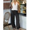 ZESICA Women’s Wide Leg Striped Palazzo Pants 2026 Casual High Waist Straight Business Work Dressy Trousers with Pockets(Black)