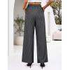 ZESICA Women’s Wide Leg Striped Palazzo Pants 2026 Casual High Waist Straight Business Work Dressy Trousers with Pockets(Grey)