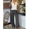 ZESICA Women’s Wide Leg Striped Palazzo Pants 2026 Casual High Waist Straight Business Work Dressy Trousers with Pockets(Grey)