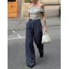 ZESICA Women’s Wide Leg Striped Palazzo Pants 2026 Casual High Waist Straight Business Work Dressy Trousers with Pockets(Navy)