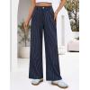 ZESICA Women’s Wide Leg Striped Palazzo Pants 2026 Casual High Waist Straight Business Work Dressy Trousers with Pockets(Navy)