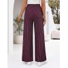 ZESICA Women’s Wide Leg Striped Palazzo Pants 2026 Casual High Waist Straight Business Work Dressy Trousers with Pockets(Wine)