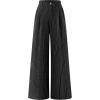 ZESICA Women’s Wide Leg Striped Palazzo Pants 2026 Casual High Waist Straight Business Work Dressy Trousers with Pockets(Black)