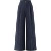 ZESICA Women’s Wide Leg Striped Palazzo Pants 2026 Casual High Waist Straight Business Work Dressy Trousers with Pockets(Navy)