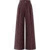 ZESICA Women’s Wide Leg Striped Palazzo Pants 2026 Casual High Waist Straight Business Work Dressy Trousers with Pockets(Redbrown)