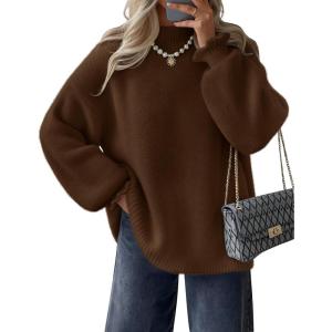 ZESICA Women’s Turtleneck Sweaters Dressy Casual Oversized Long Sleeve Knitted Chunky Pullover Sweater Jumper Tops(Caramel)