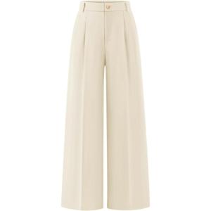 ZESICA Women’s Wide Leg Dress Pants 2026 High Waisted Business Casual Palazzo Pants Work Office Slacks Trousers(Apricot)