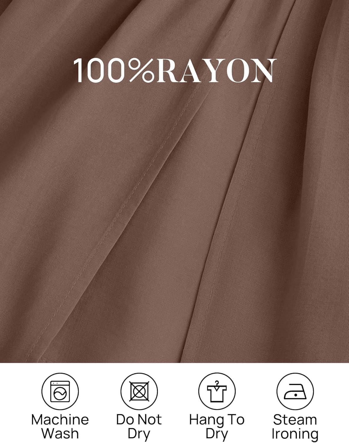 imageZESICA Womens 2026 Boho Sexy Off Shoulder Long Sleeve Smocked High Waist Side Split Flowy A Line Tiered Long Maxi DressCoffee