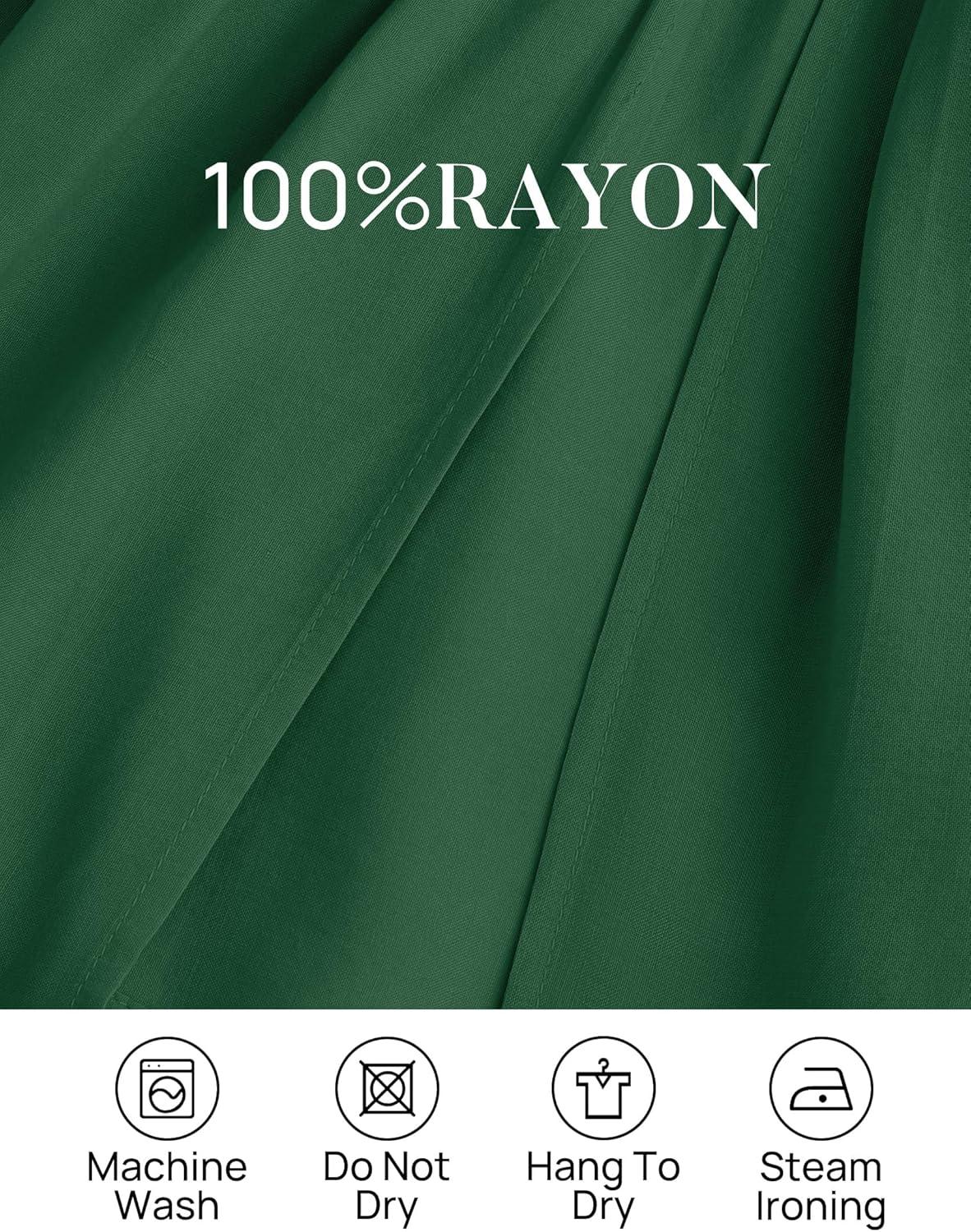 imageZESICA Womens 2026 Boho Sexy Off Shoulder Long Sleeve Smocked High Waist Side Split Flowy A Line Tiered Long Maxi DressDark Green
