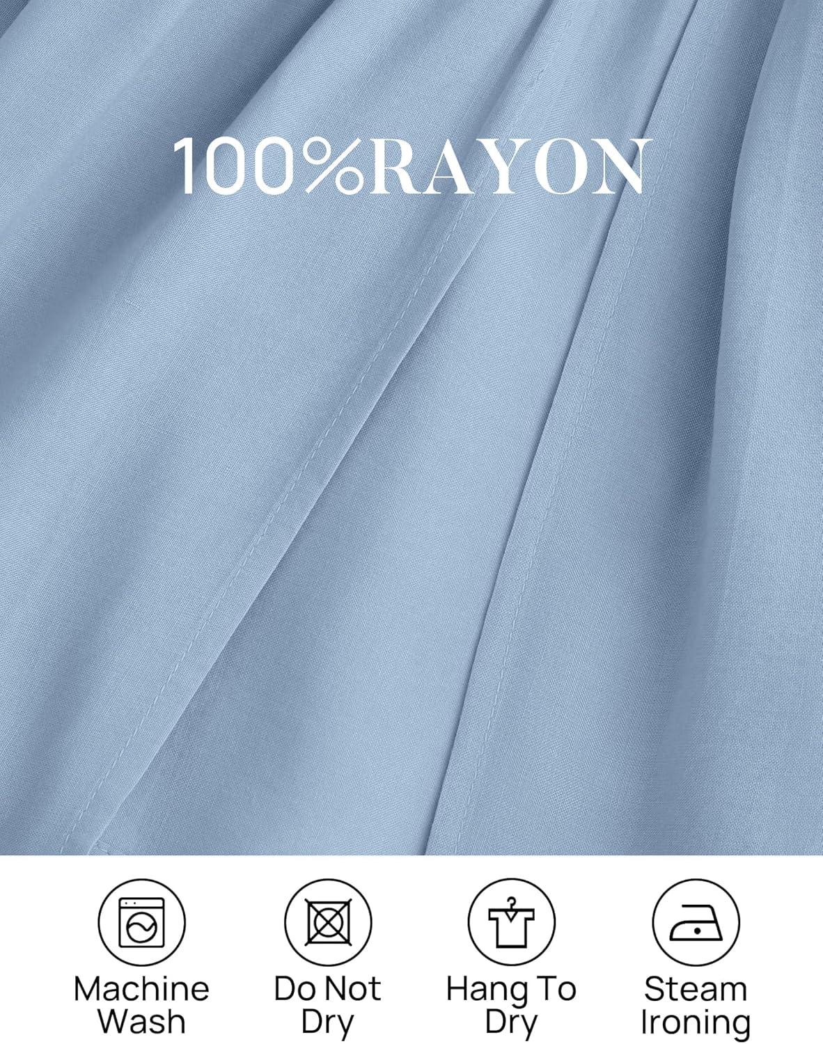 imageZESICA Womens 2026 Boho Sexy Off Shoulder Long Sleeve Smocked High Waist Side Split Flowy A Line Tiered Long Maxi DressLight Blue