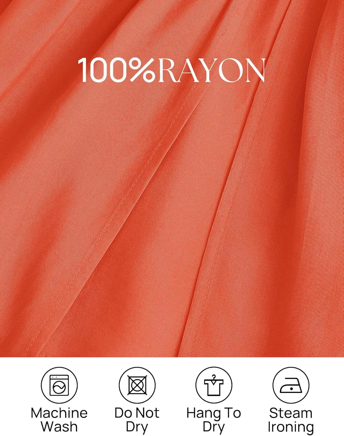 imageZESICA Womens 2026 Boho Sexy Off Shoulder Long Sleeve Smocked High Waist Side Split Flowy A Line Tiered Long Maxi DressOrange