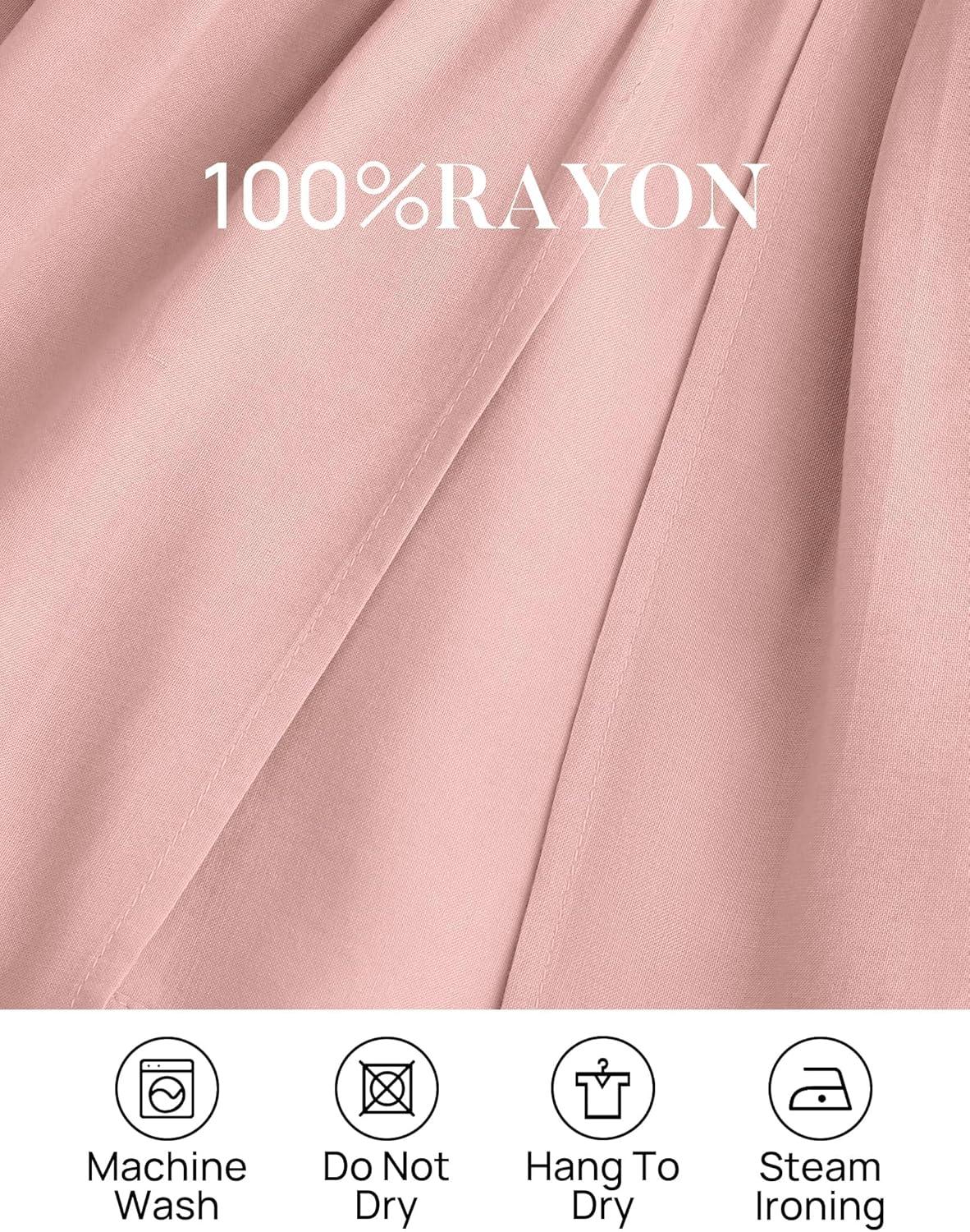 imageZESICA Womens 2026 Boho Sexy Off Shoulder Long Sleeve Smocked High Waist Side Split Flowy A Line Tiered Long Maxi DressPink
