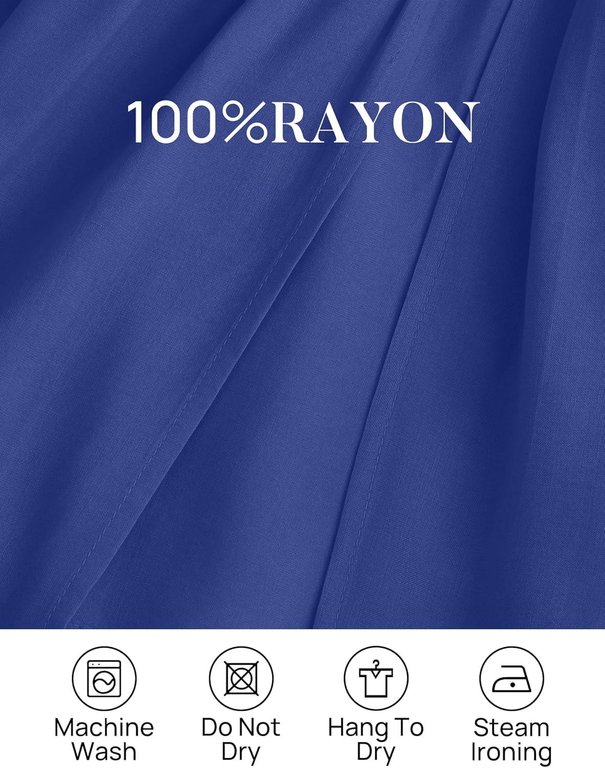 imageZESICA Womens 2026 Boho Sexy Off Shoulder Long Sleeve Smocked High Waist Side Split Flowy A Line Tiered Long Maxi DressRoyal Blue