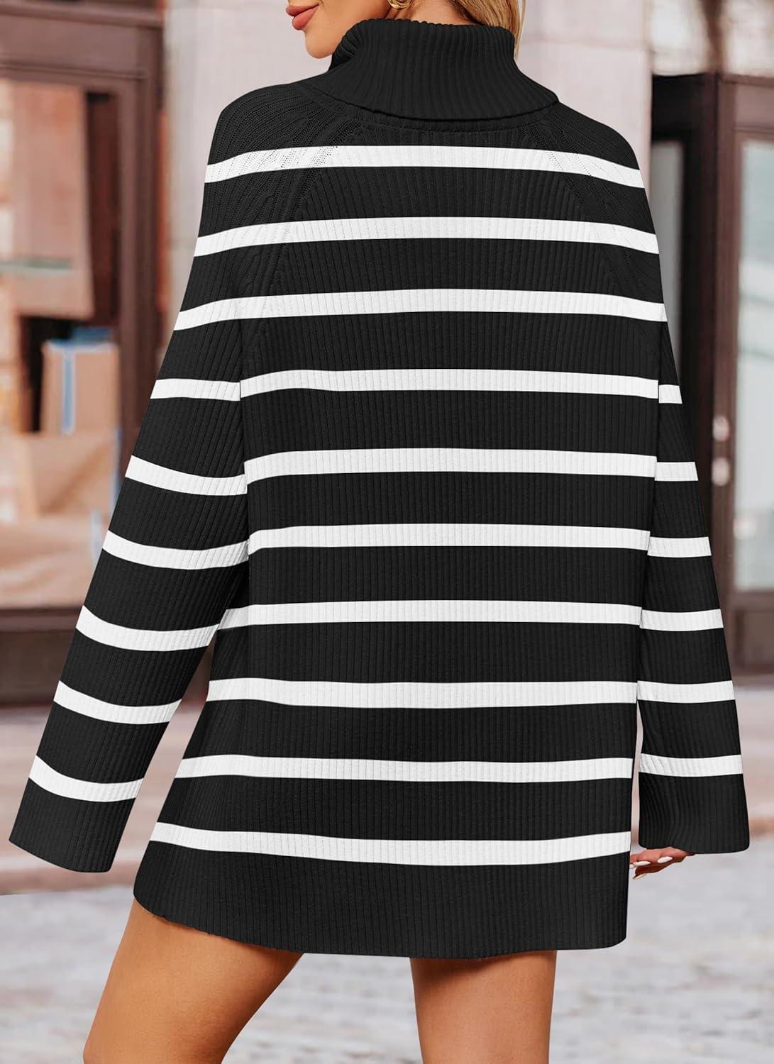 imageZESICA Womens 2026 Fall Winter Sweaters Oversized Turtleneck Long Sleeve Chunky Knitted Pullover Sweater Jumper TopsDim