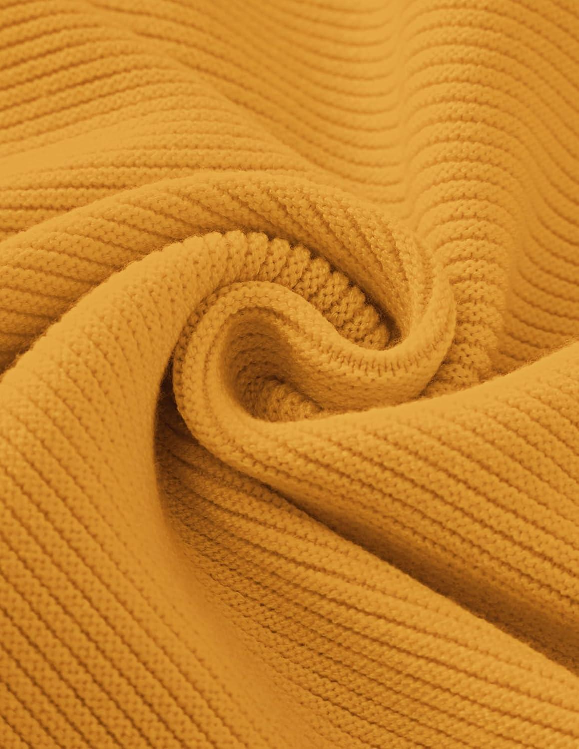 imageZESICA Womens Crew Neck Long Lantern Sleeve Fall 2026 Casual Loose Ribbed Knit Solid Soft Pullover Sweater TopsGinger