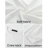 ZESICA Long Sleeve Eyelet Tops for Womens Crew Neck Spring Shirts Casual Loose Blouses 2026 Trendy Clothes(White)
