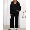 ZESICA Women’s 2 Piece Outfits 2026 Fall Winter Fleece Hoodie Tracksuit Zip Up Sweatshirt Long Sweatpant Matching Set(Black)