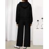 ZESICA Women’s 2 Piece Outfits 2026 Fall Winter Fleece Hoodie Tracksuit Zip Up Sweatshirt Long Sweatpant Matching Set(Black)