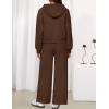 ZESICA Women’s 2 Piece Outfits 2026 Fall Winter Fleece Hoodie Tracksuit Zip Up Sweatshirt Long Sweatpant Matching Set(Brown)