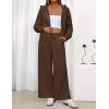 ZESICA Women’s 2 Piece Outfits 2026 Fall Winter Fleece Hoodie Tracksuit Zip Up Sweatshirt Long Sweatpant Matching Set(Brown)